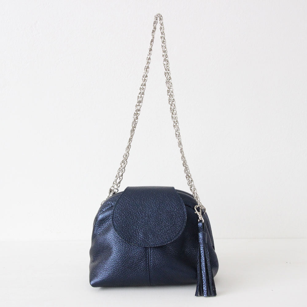 インディゴシマー / 口金レザーポシェットS