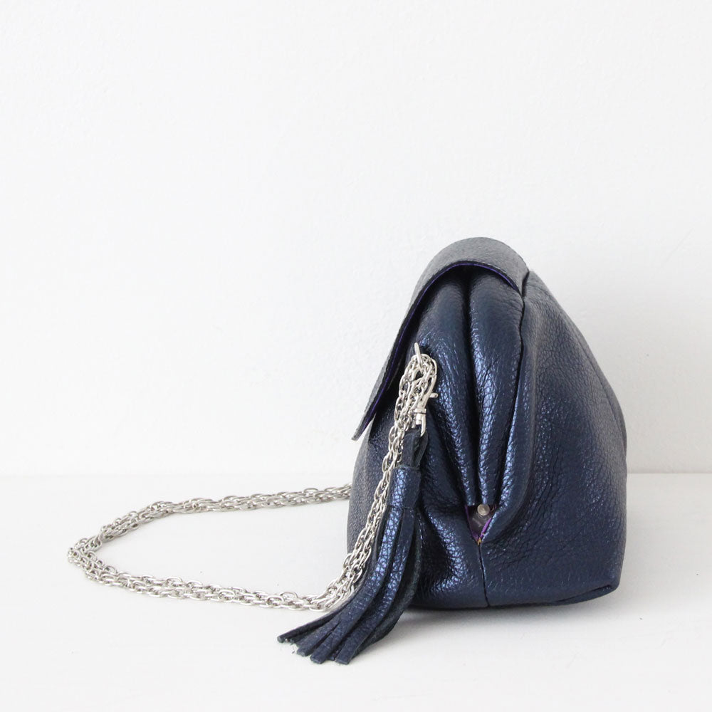 インディゴシマー / 口金レザーポシェットS