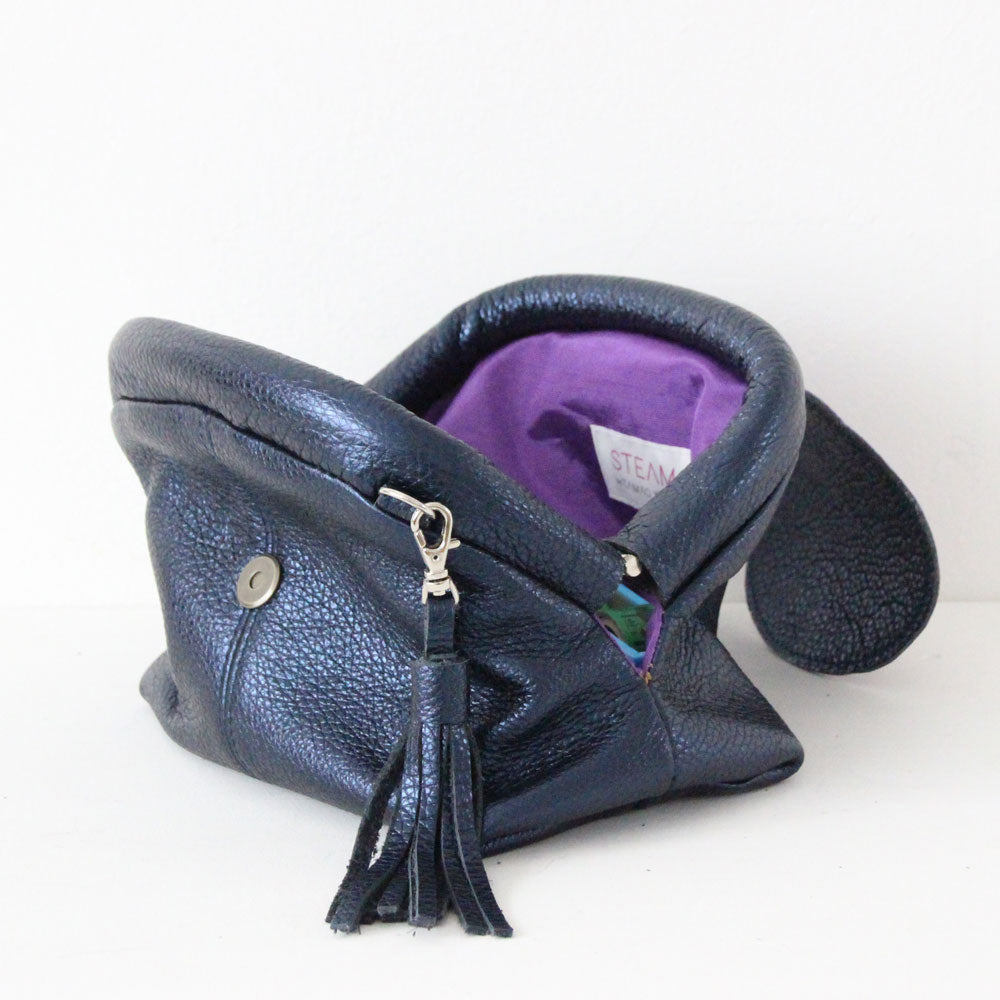 インディゴシマー / 口金レザーポシェットS