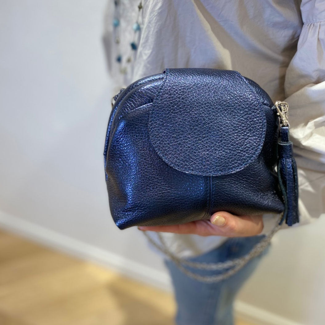 インディゴシマー / 口金レザーポシェットS