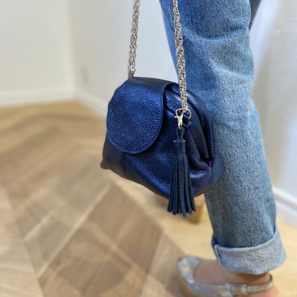 インディゴシマー / 口金レザーポシェットS