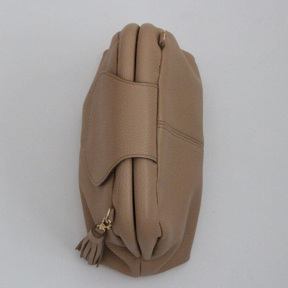 サンドベージュ / 口金レザーポシェットM