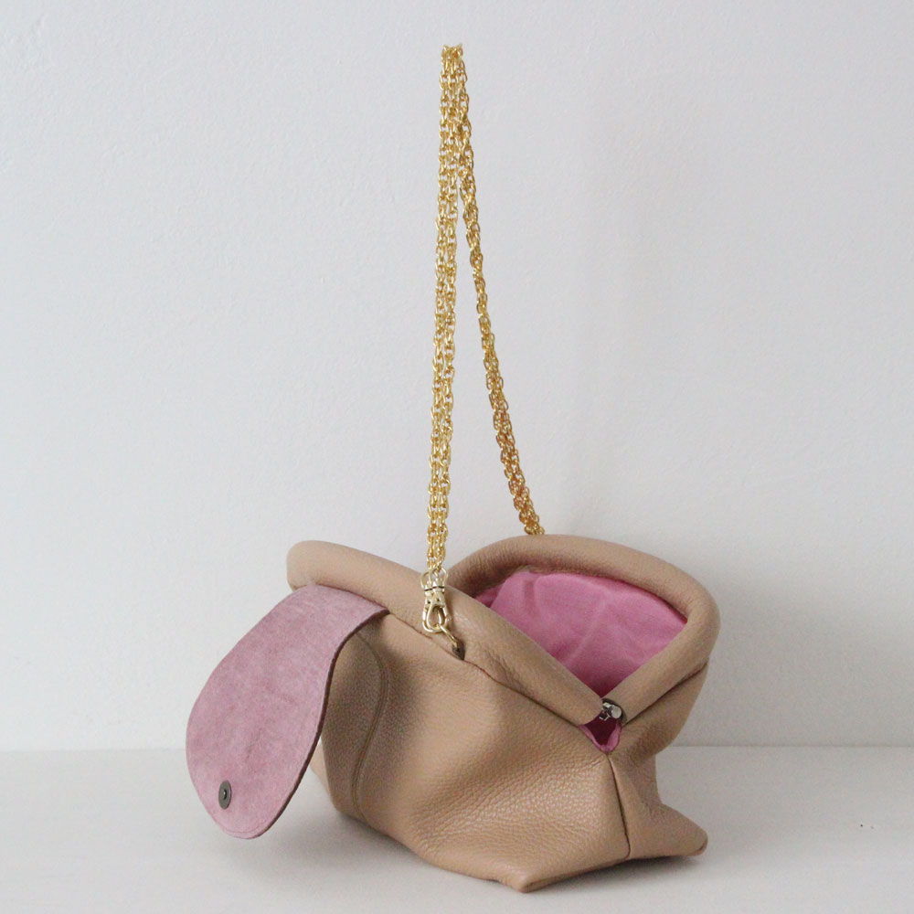 サンドベージュ / 口金レザーポシェットM