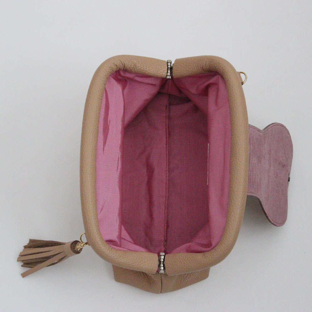 サンドベージュ / 口金レザーポシェットM