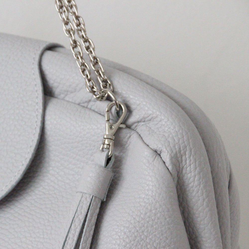 アイスグレー / 口金レザーポシェットL