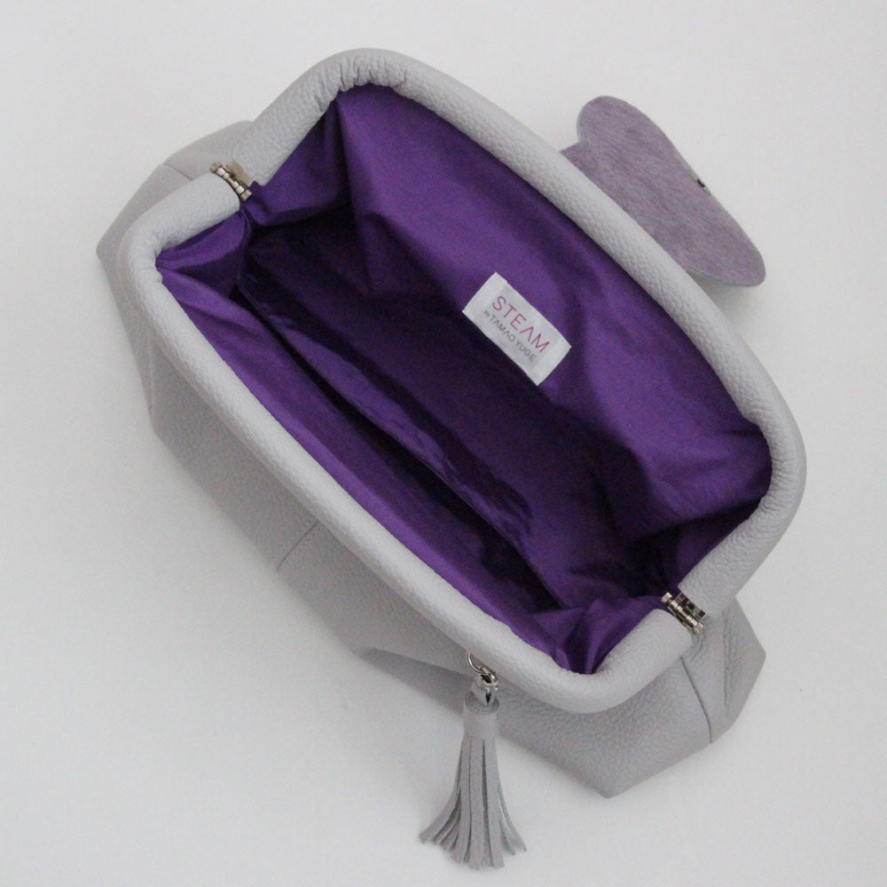 アイスグレー / 口金レザーポシェットL