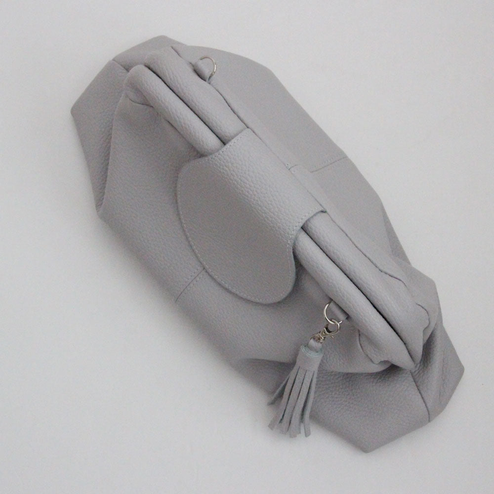 アイスグレー / 口金レザーポシェットL