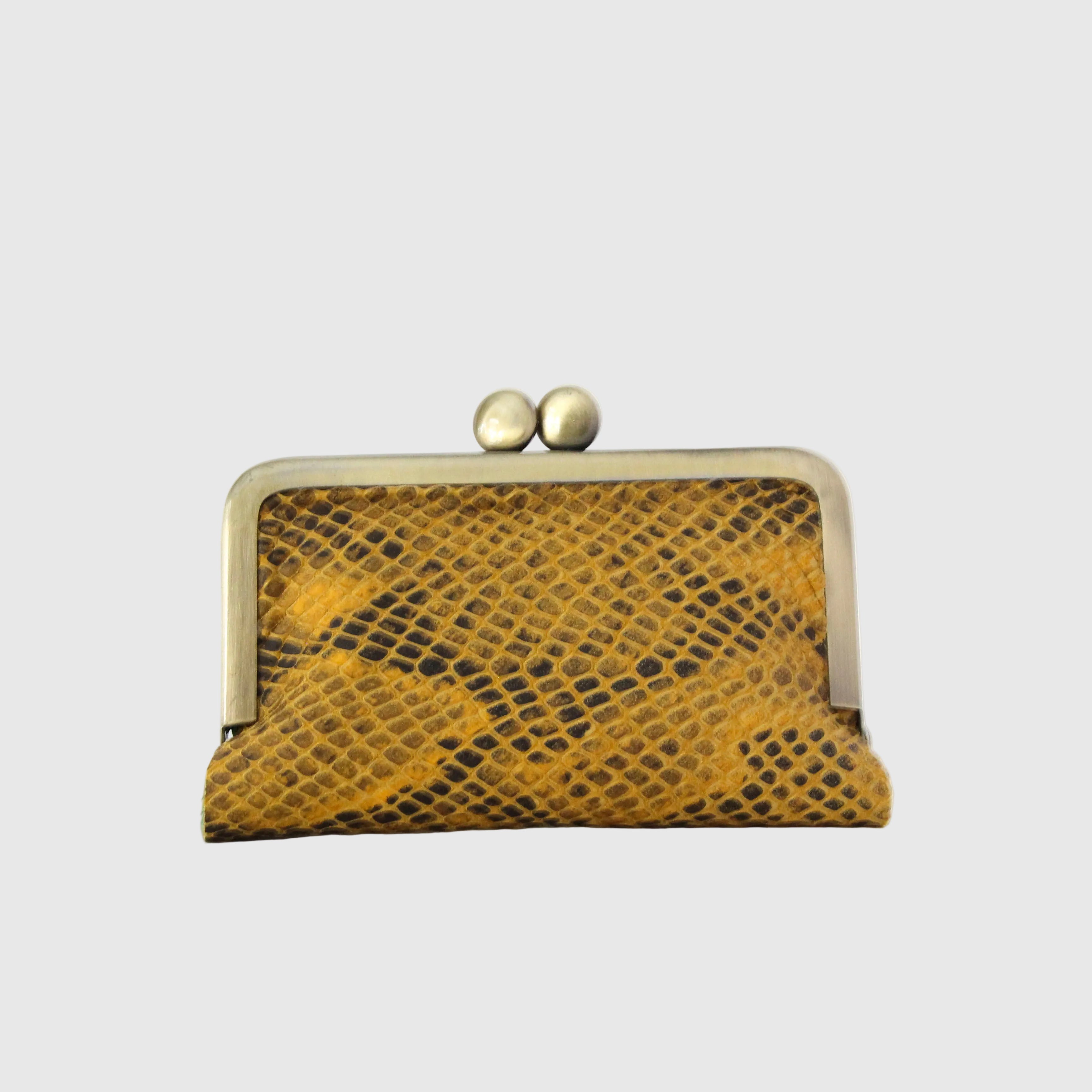 イエローブラックスネイクレザー / カードケース