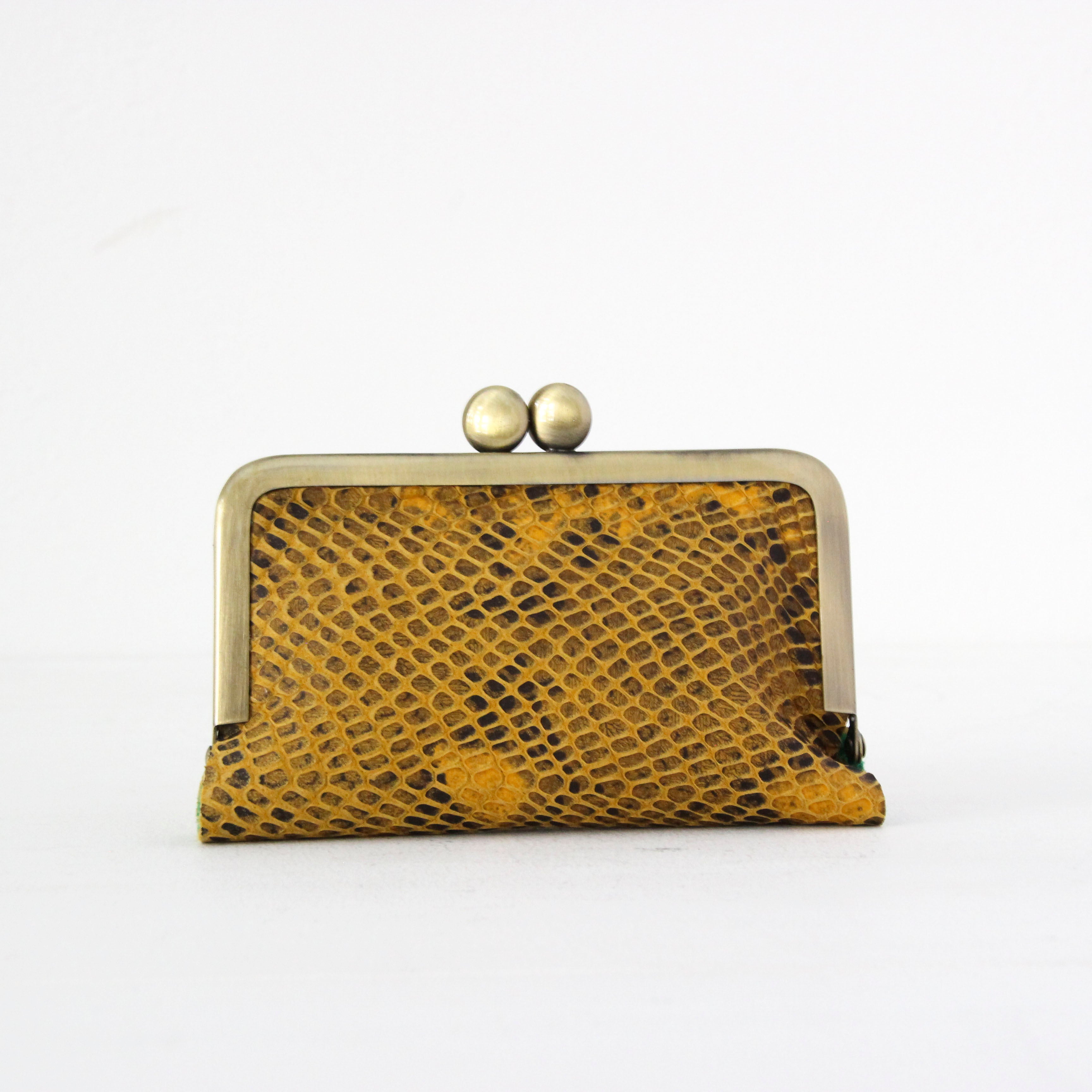 イエローブラックスネイクレザー / カードケース