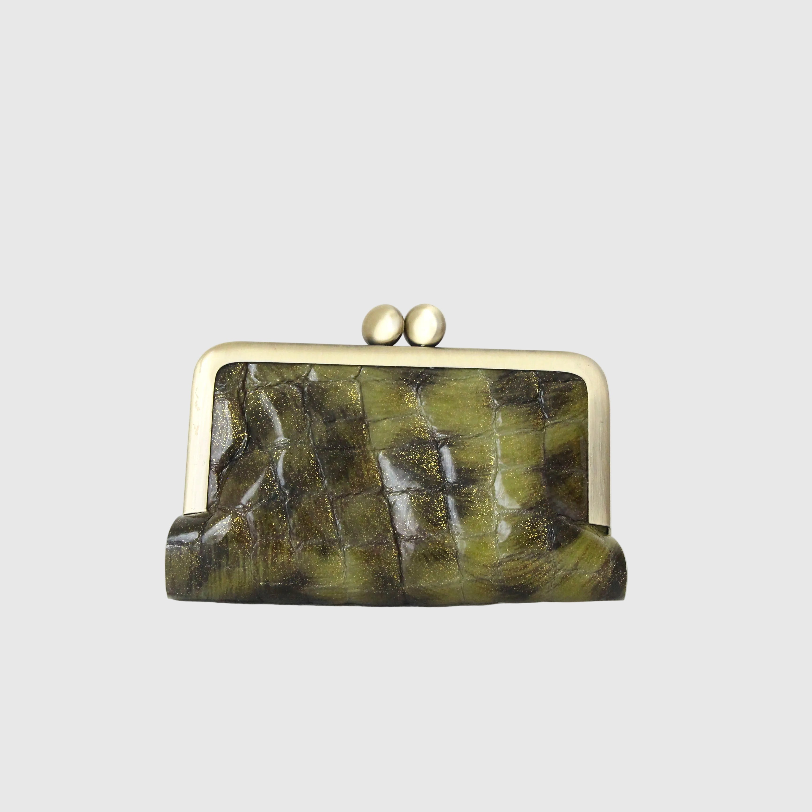 グリーンレパードエナメル / カードケース