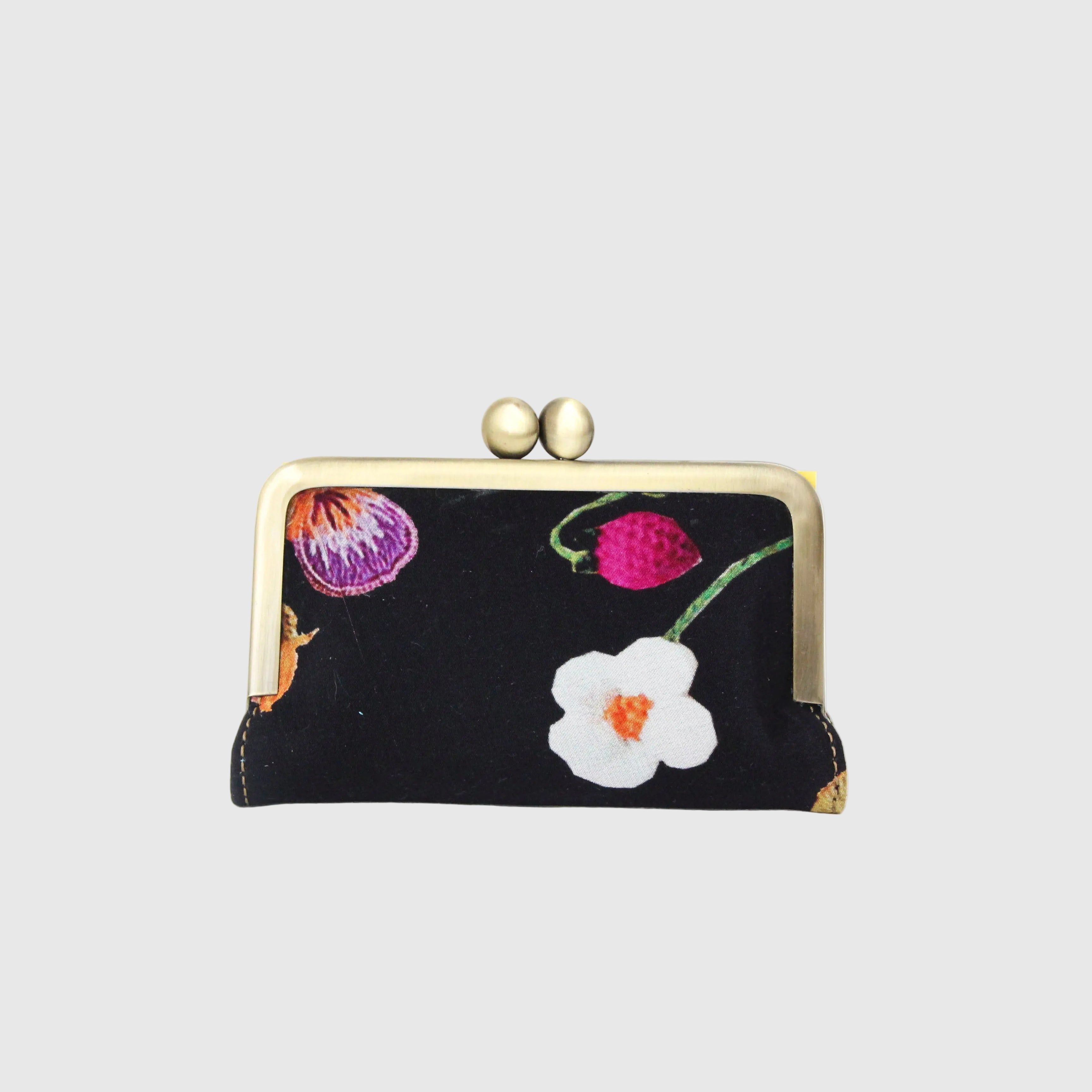 シルクフラワー刺繍プリントイチゴ / カードケース