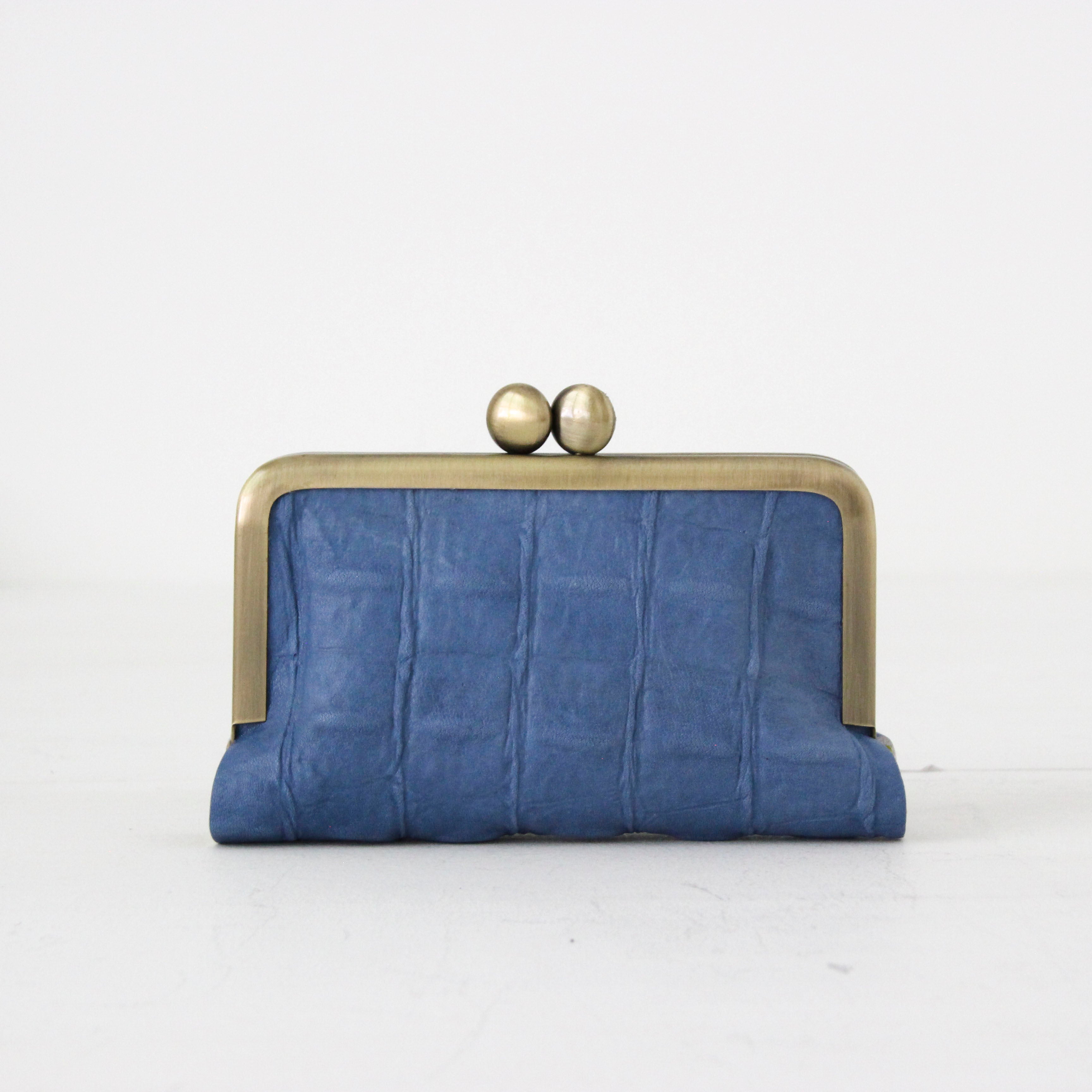 スチールブルークロコダイルレザー / カードケース