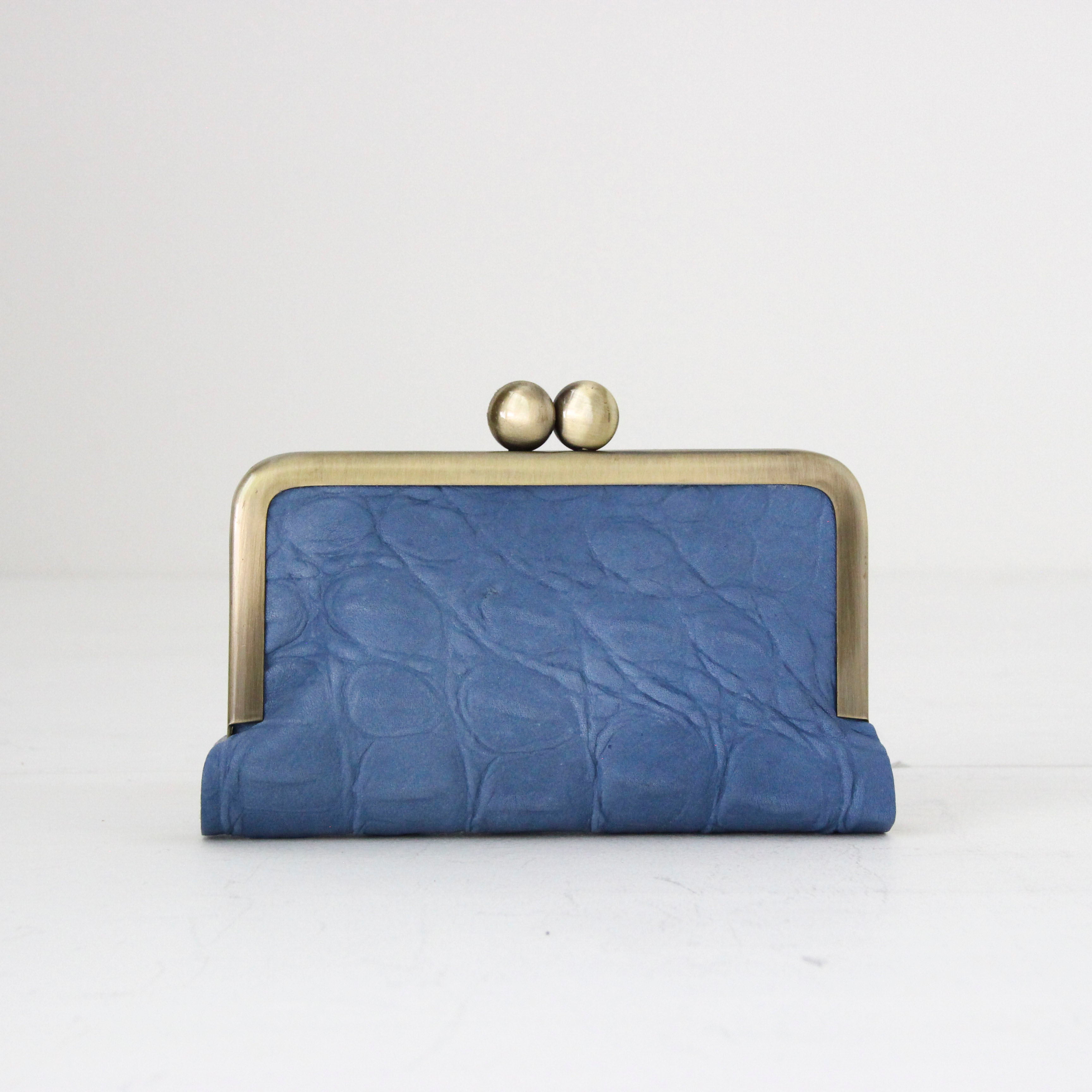 スチールブルークロコダイルレザー / カードケース