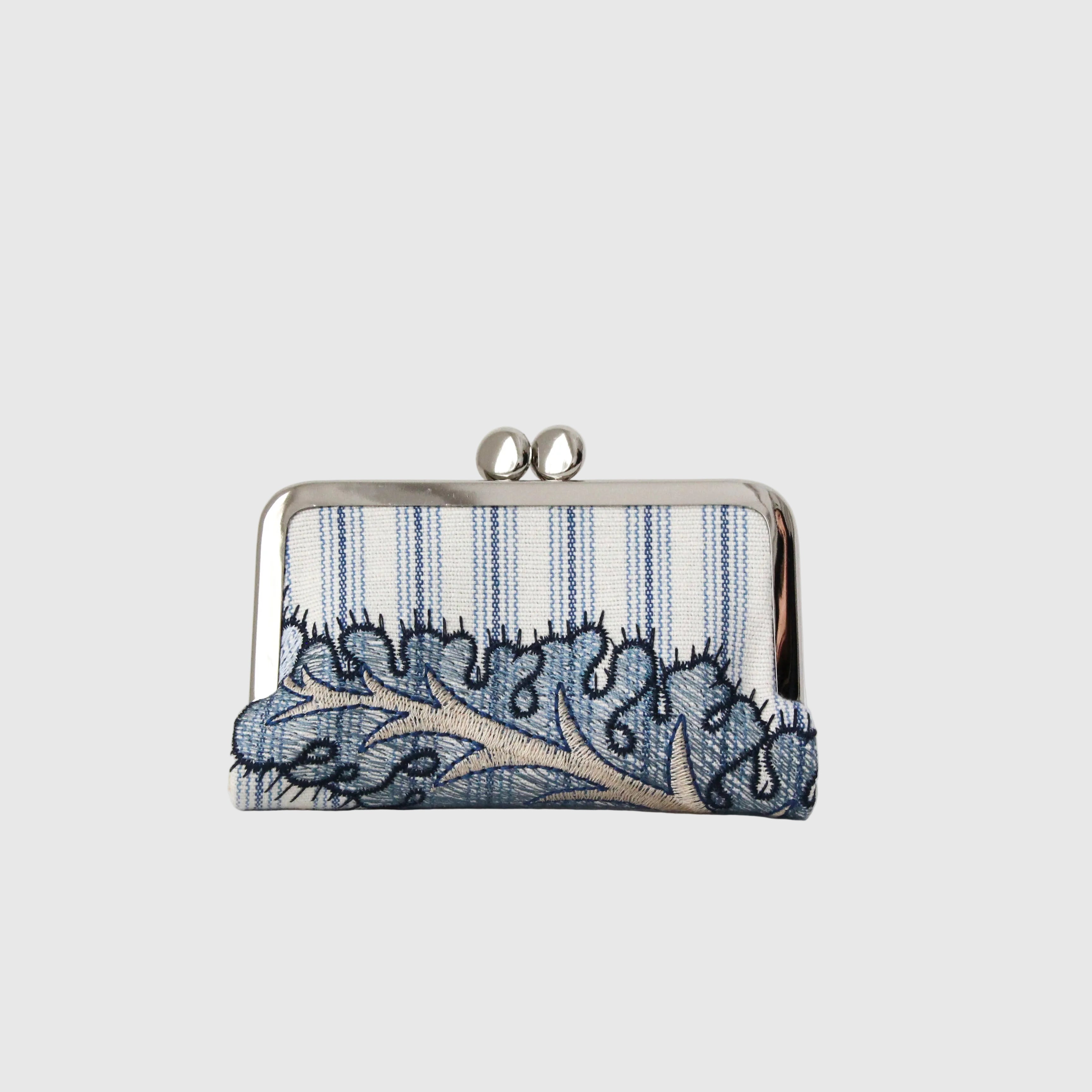 ブルーボタニカルストライプ / カードケース