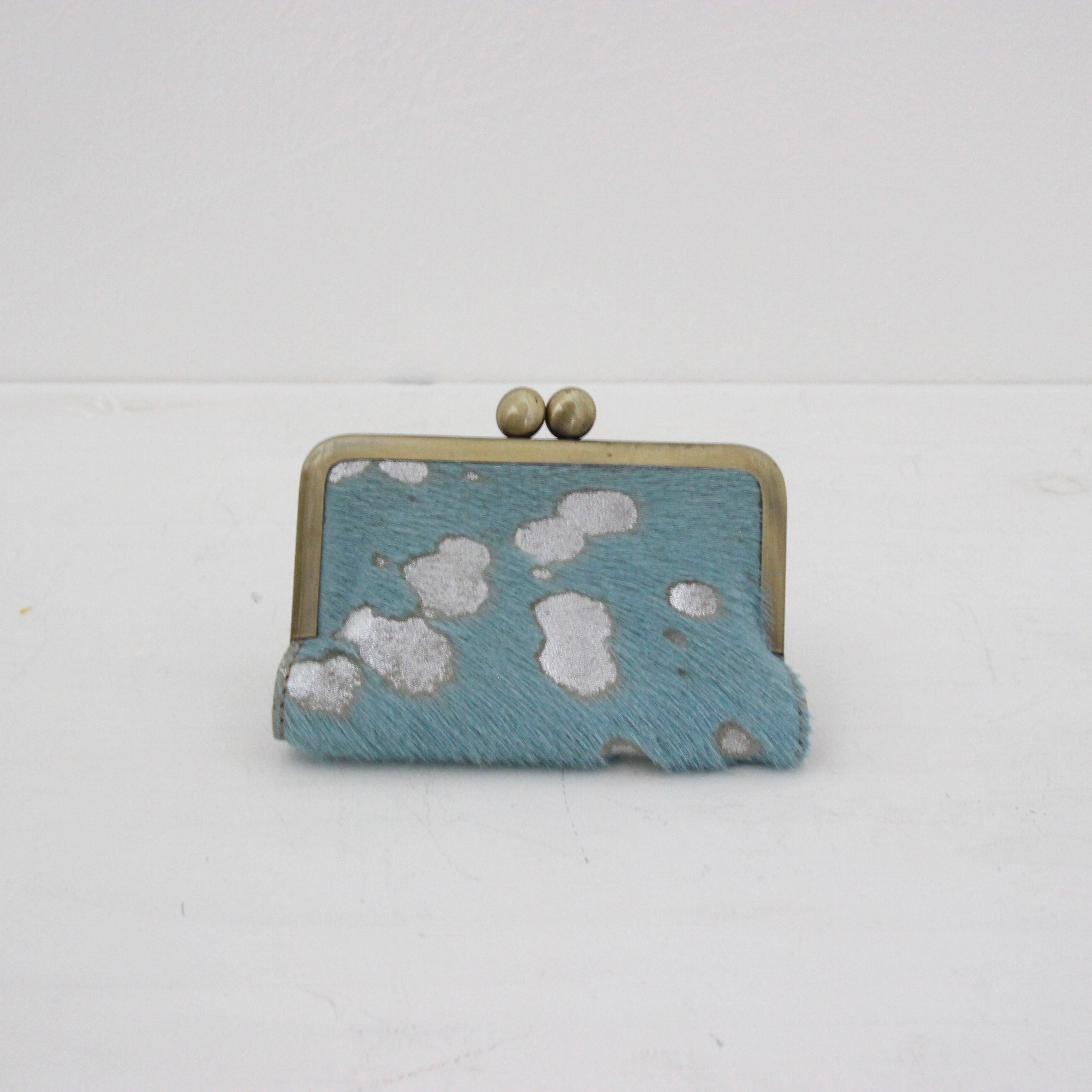 起毛ブルーシルバー/ペールグリーン / カードケース