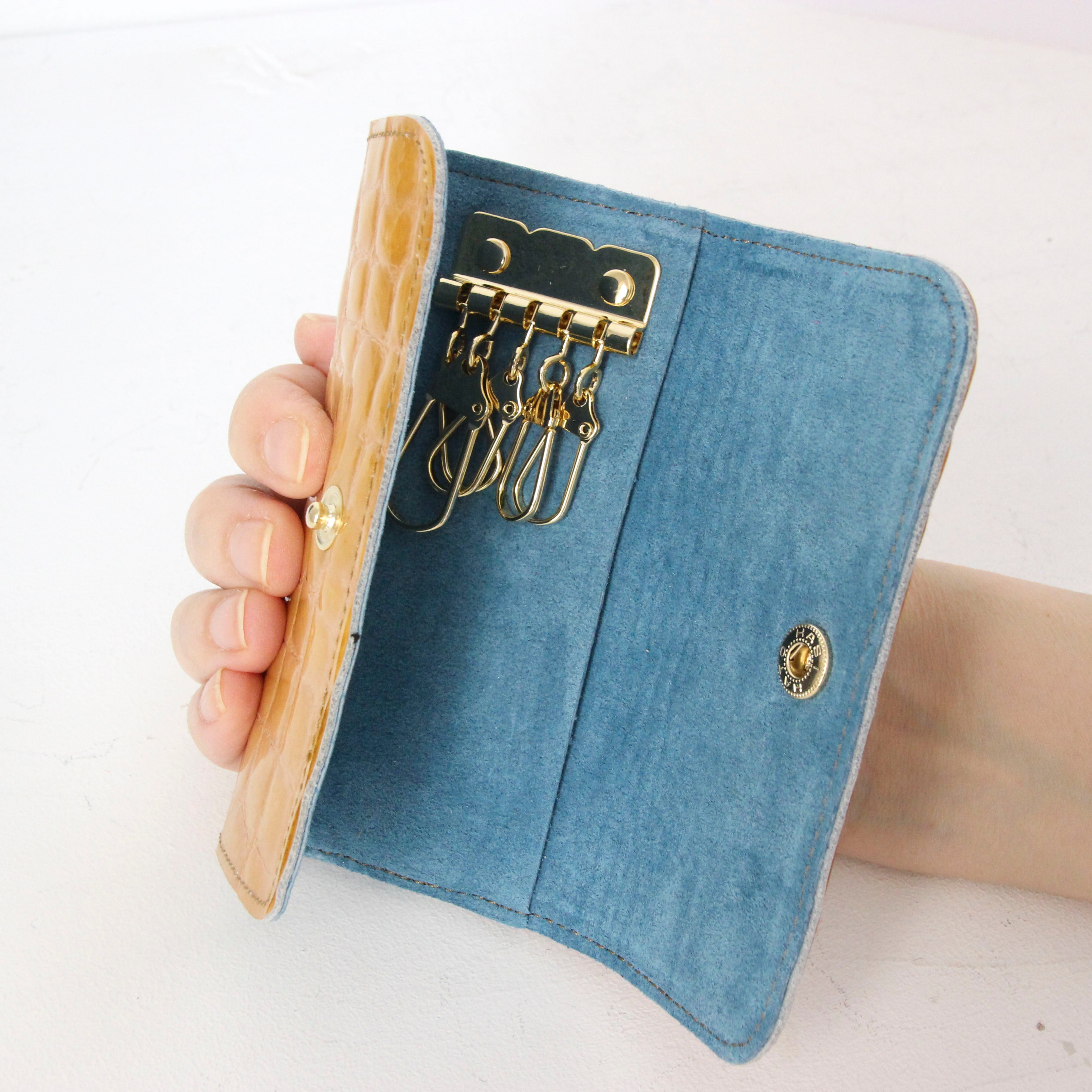 シャーベットオレンジエナメル / キーケース