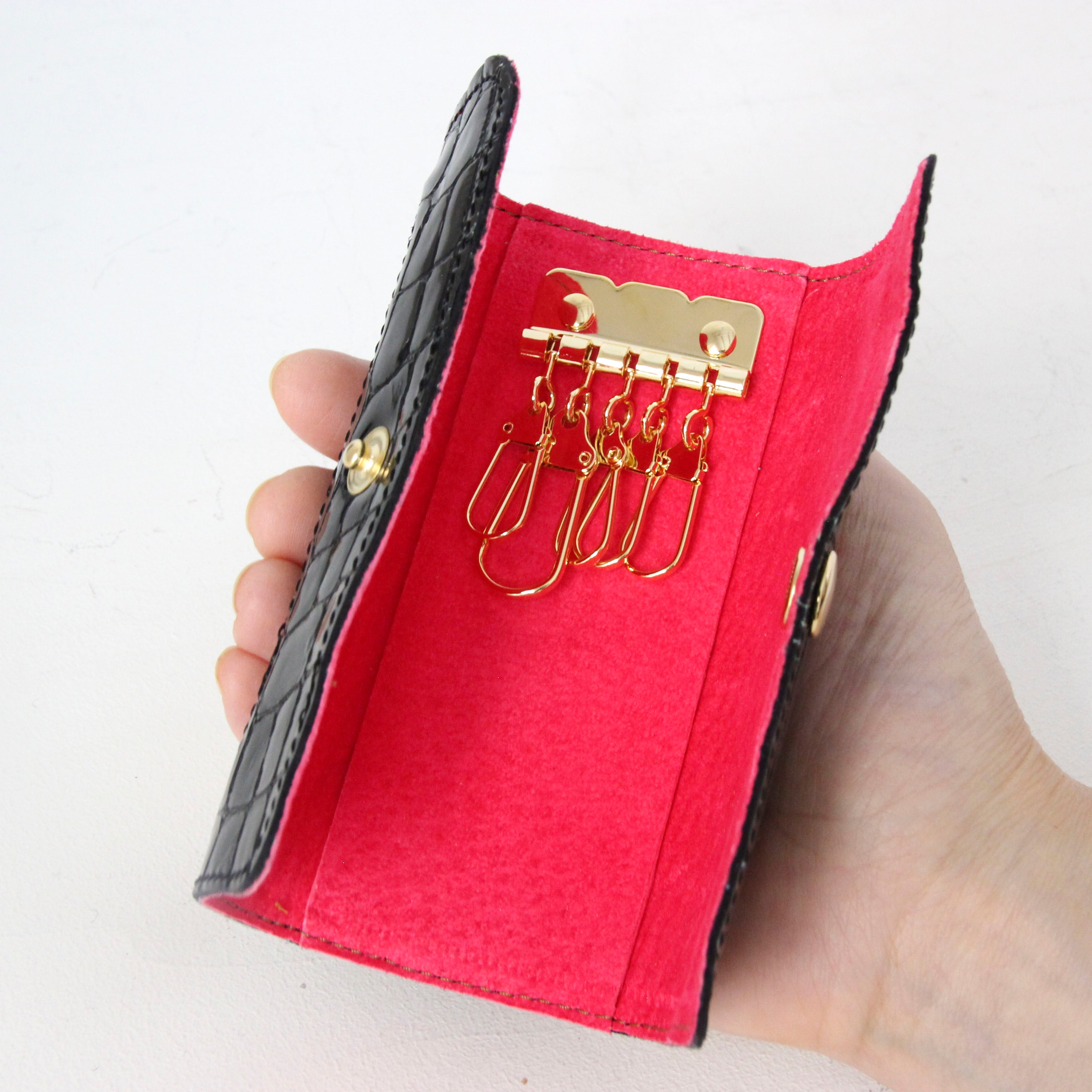 シルクフラワー刺繍プリントクローバーVP / キーケース