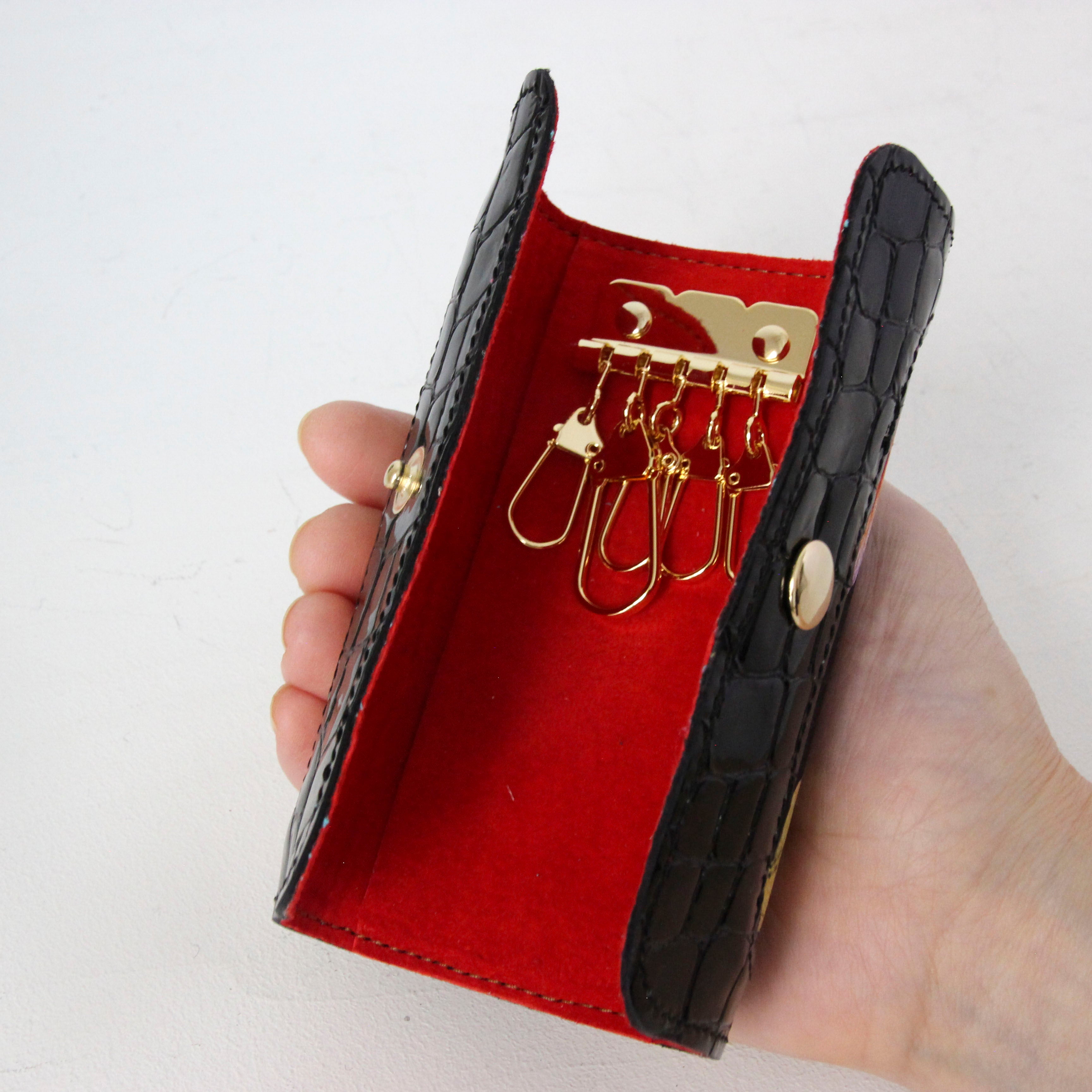 シルクフラワー刺繍プリントフラワーR / キーケース