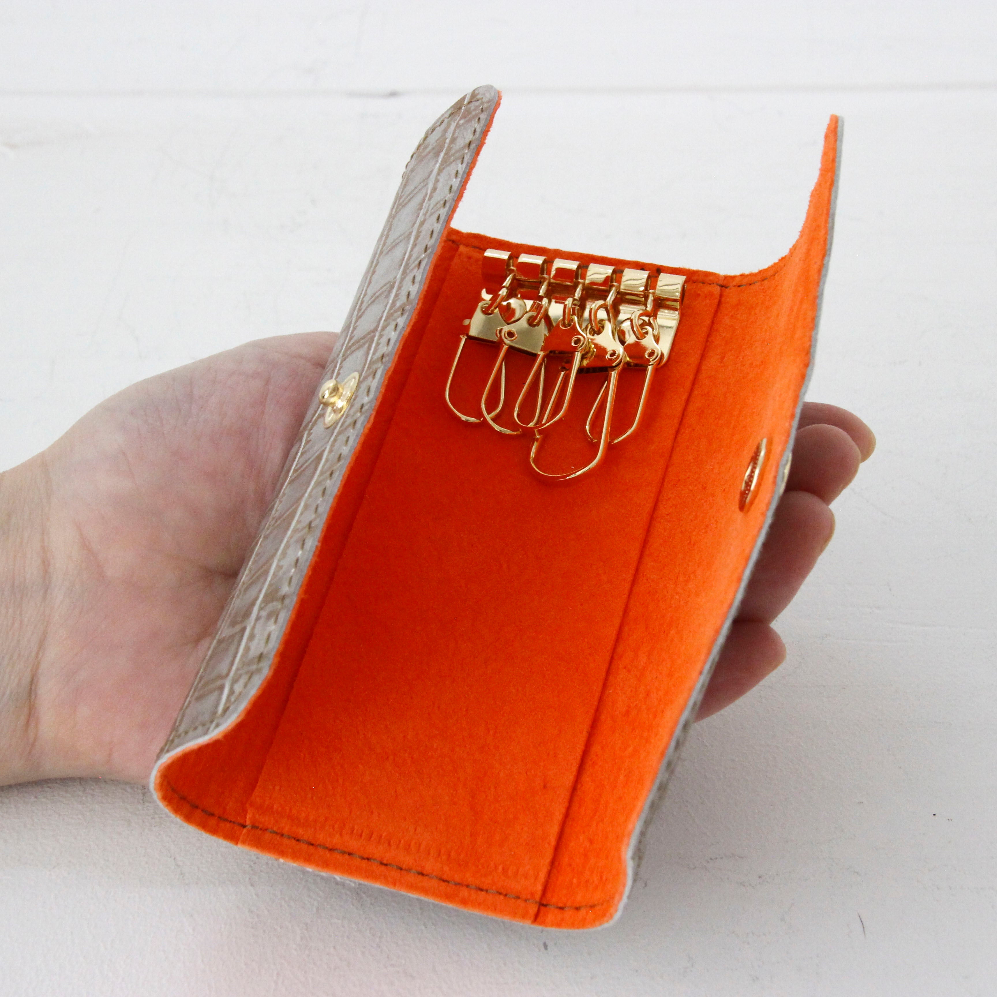 シルバースネイクレザー / キーケース