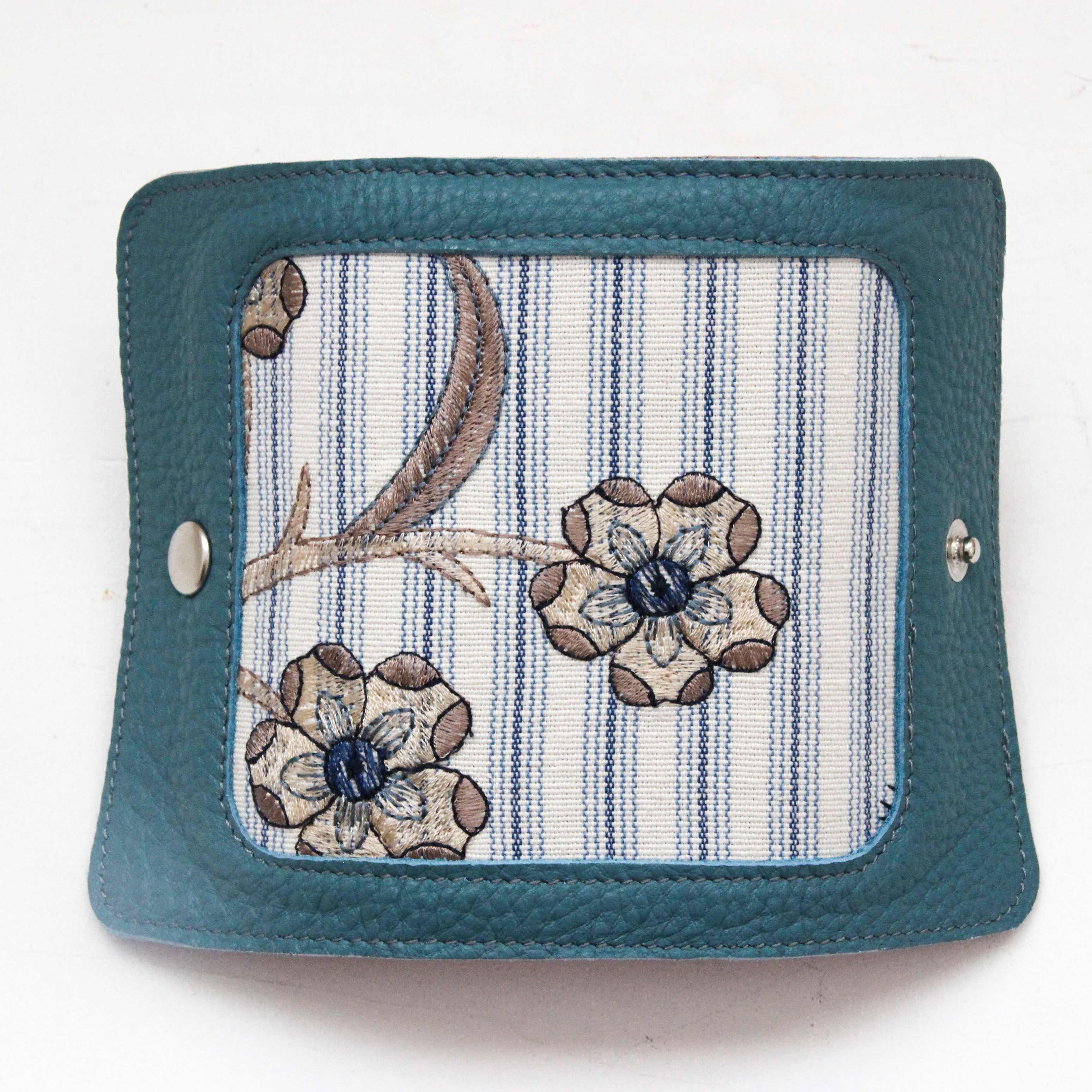 ブルーボタニカルストライプBL / キーケース