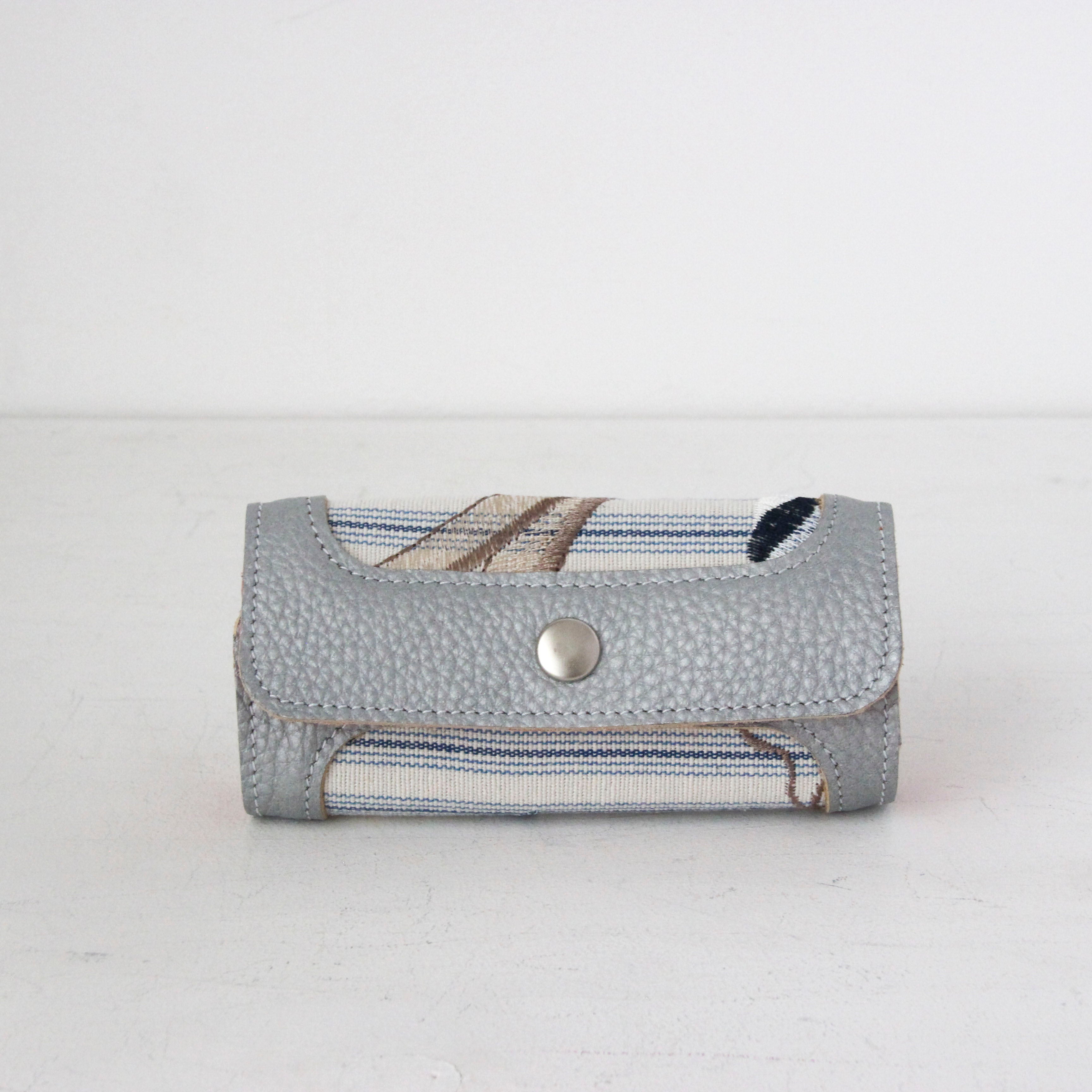 ブルーボタニカルストライプS / キーケース