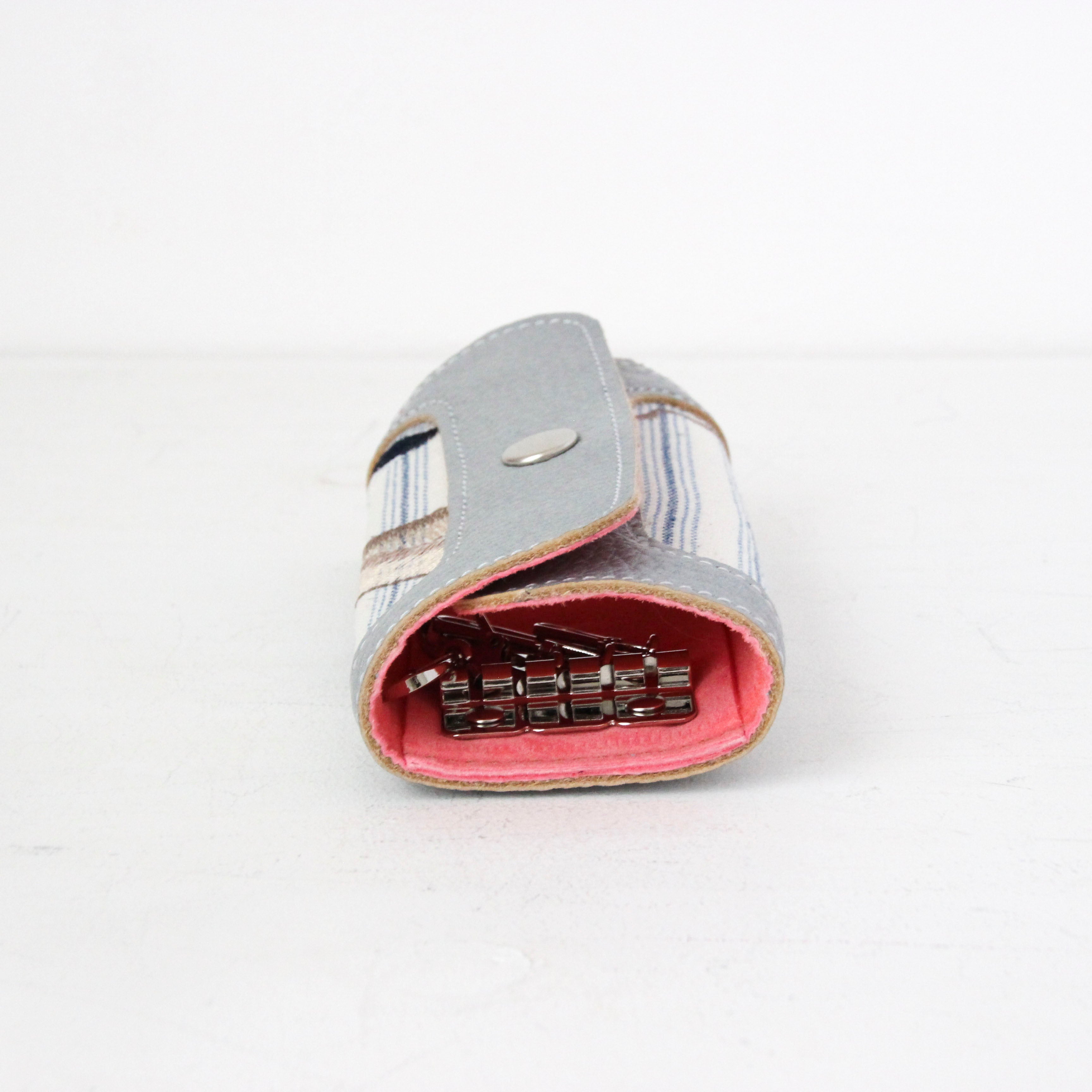 ブルーボタニカルストライプS / キーケース