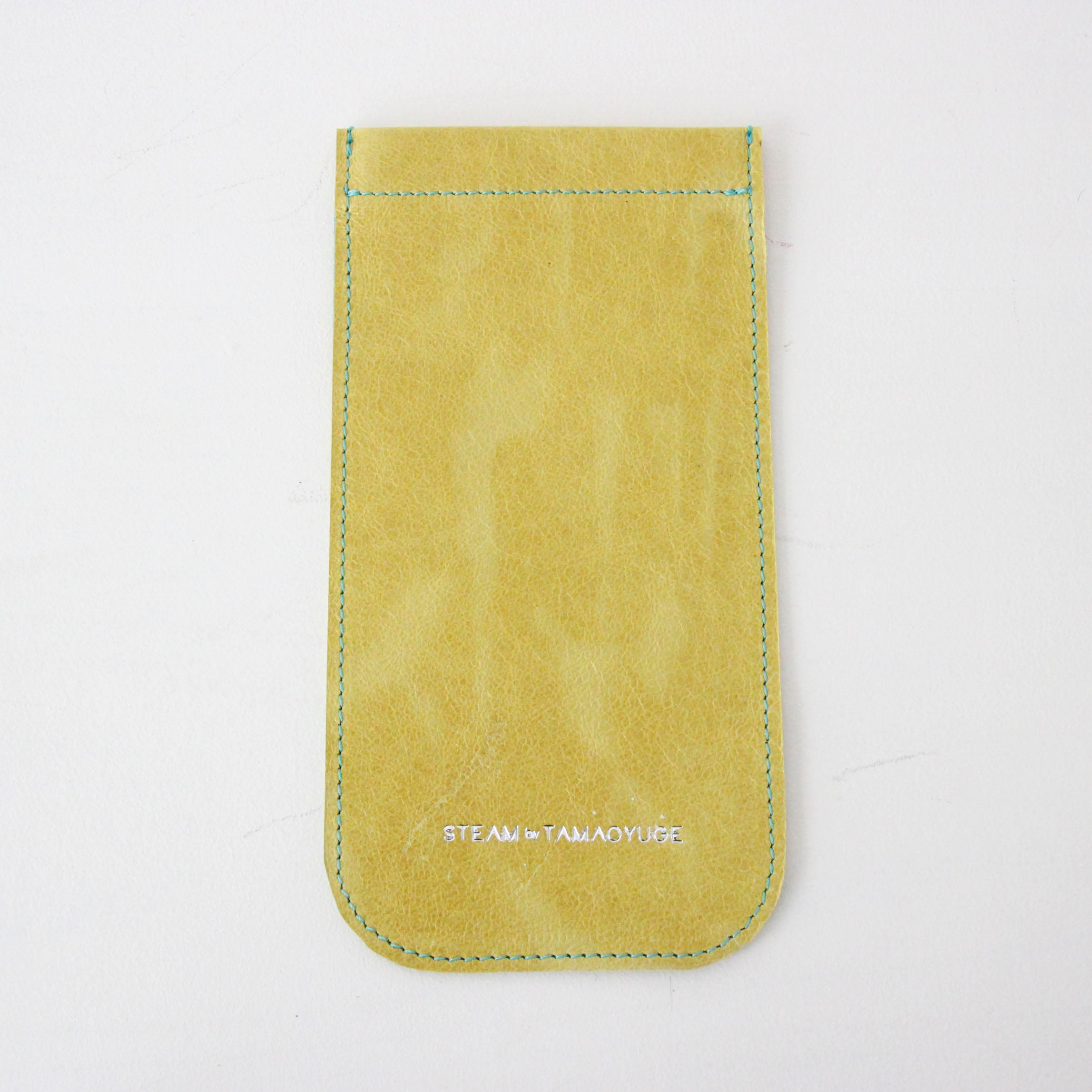 イエローレザー×ターコイズ / めがねケース