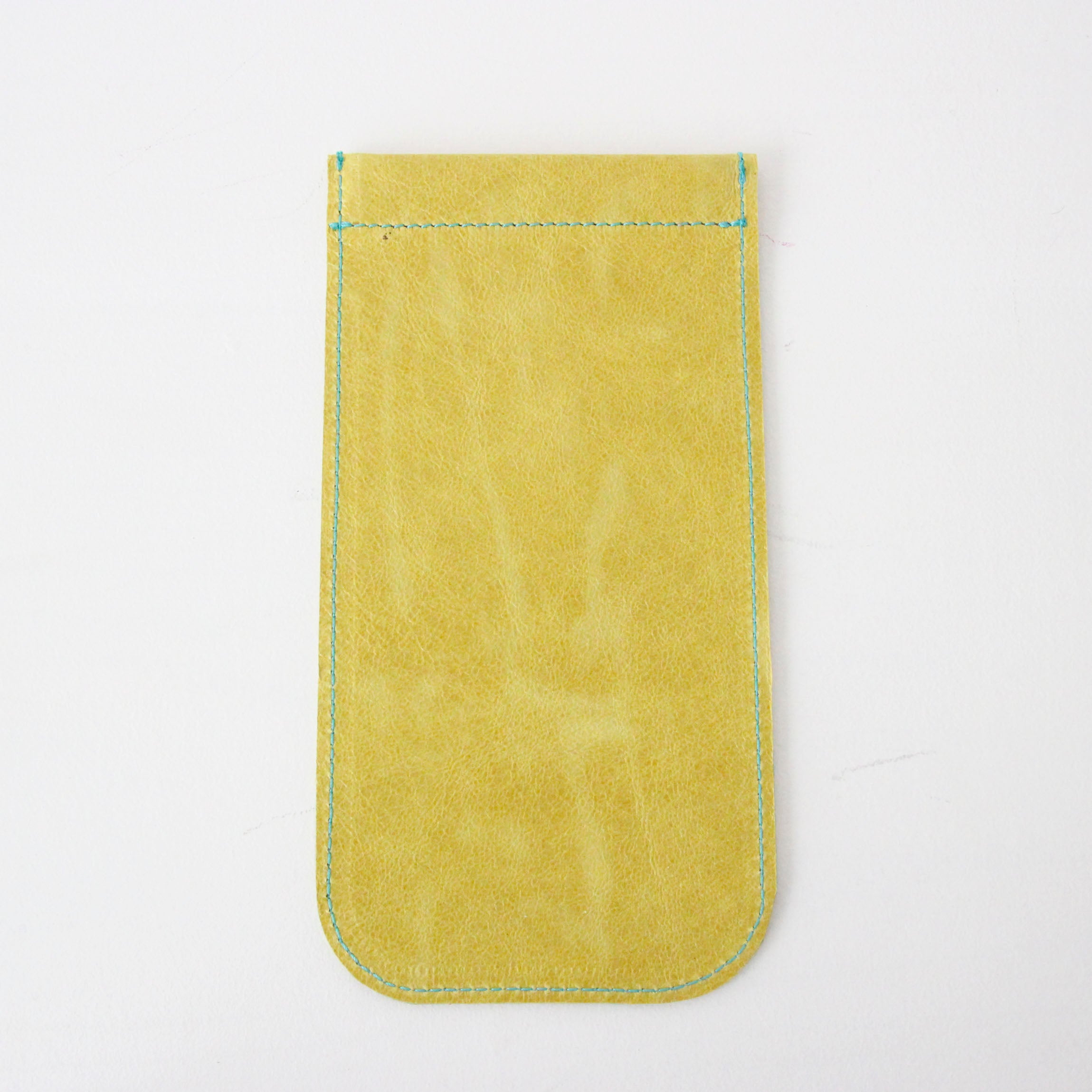 イエローレザー×ターコイズ / めがねケース