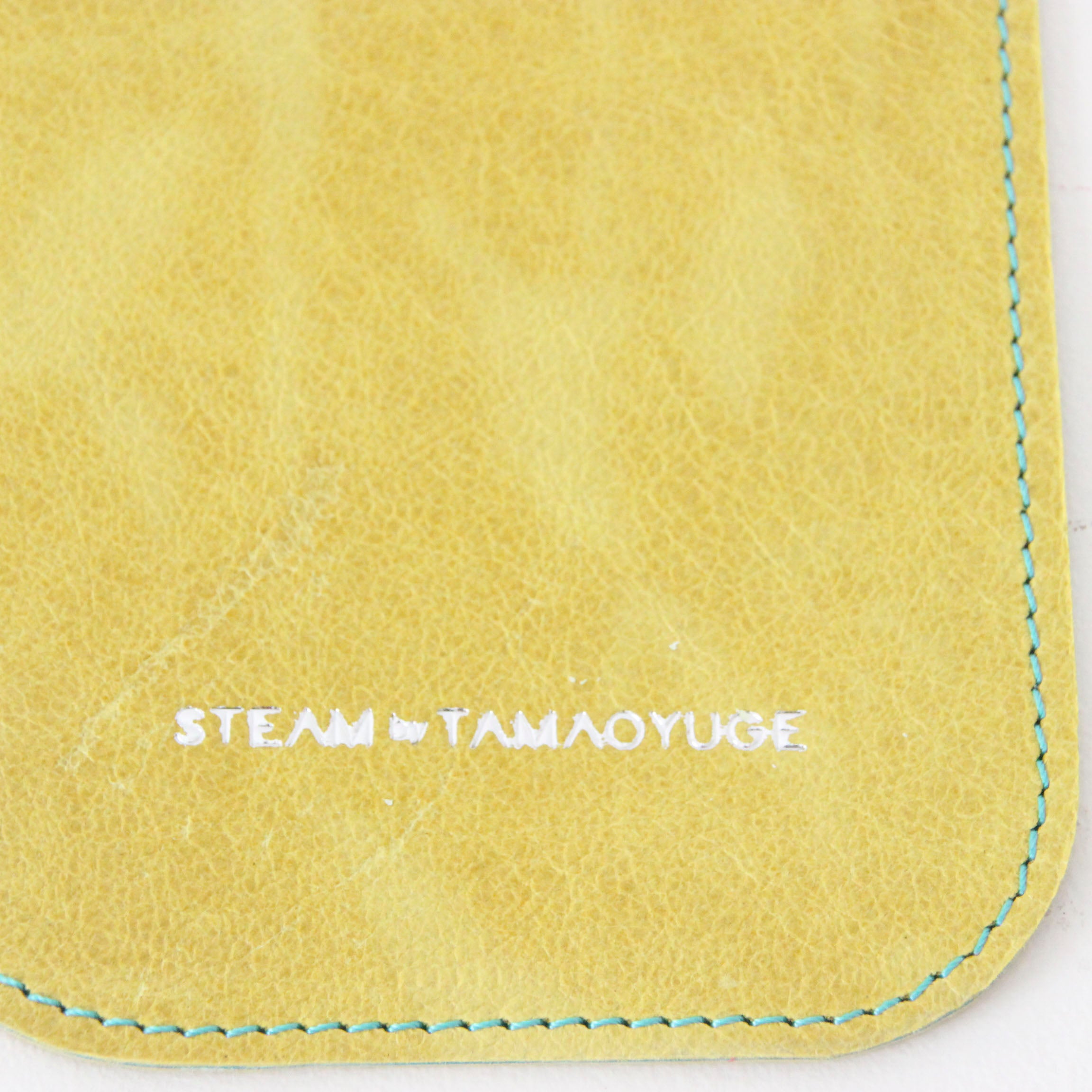 イエローレザー×ターコイズ / めがねケース