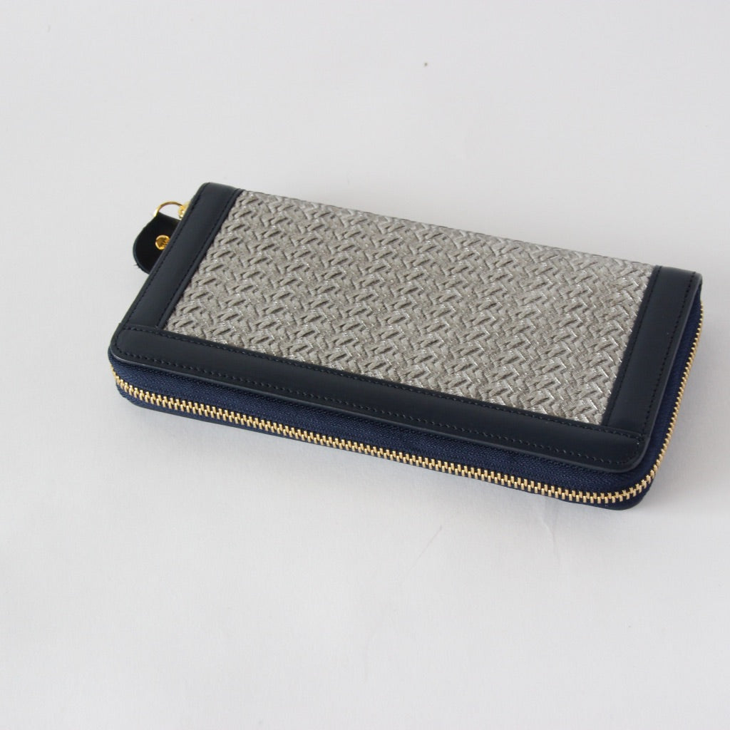 シルバーケーブルレザー / お財布ネイビー