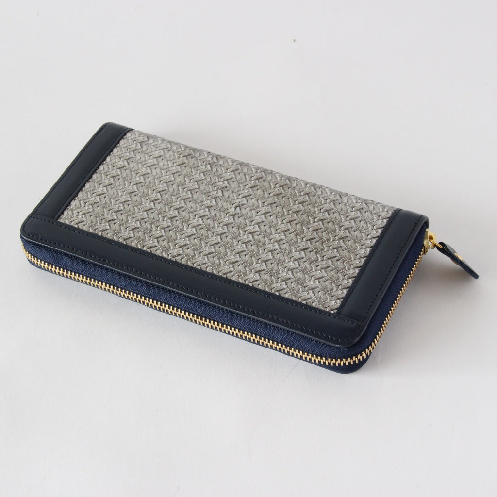 シルバーケーブルレザー / お財布ネイビー