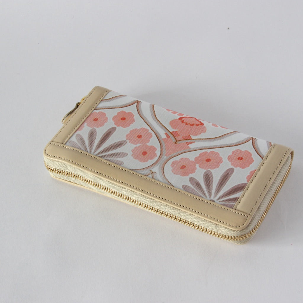 オレンジフラワーシルク / お財布ベージュ