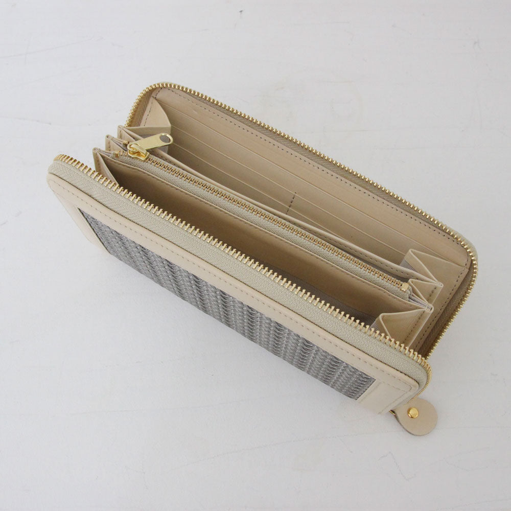 シルバーケーブルレザー / お財布ベージュ