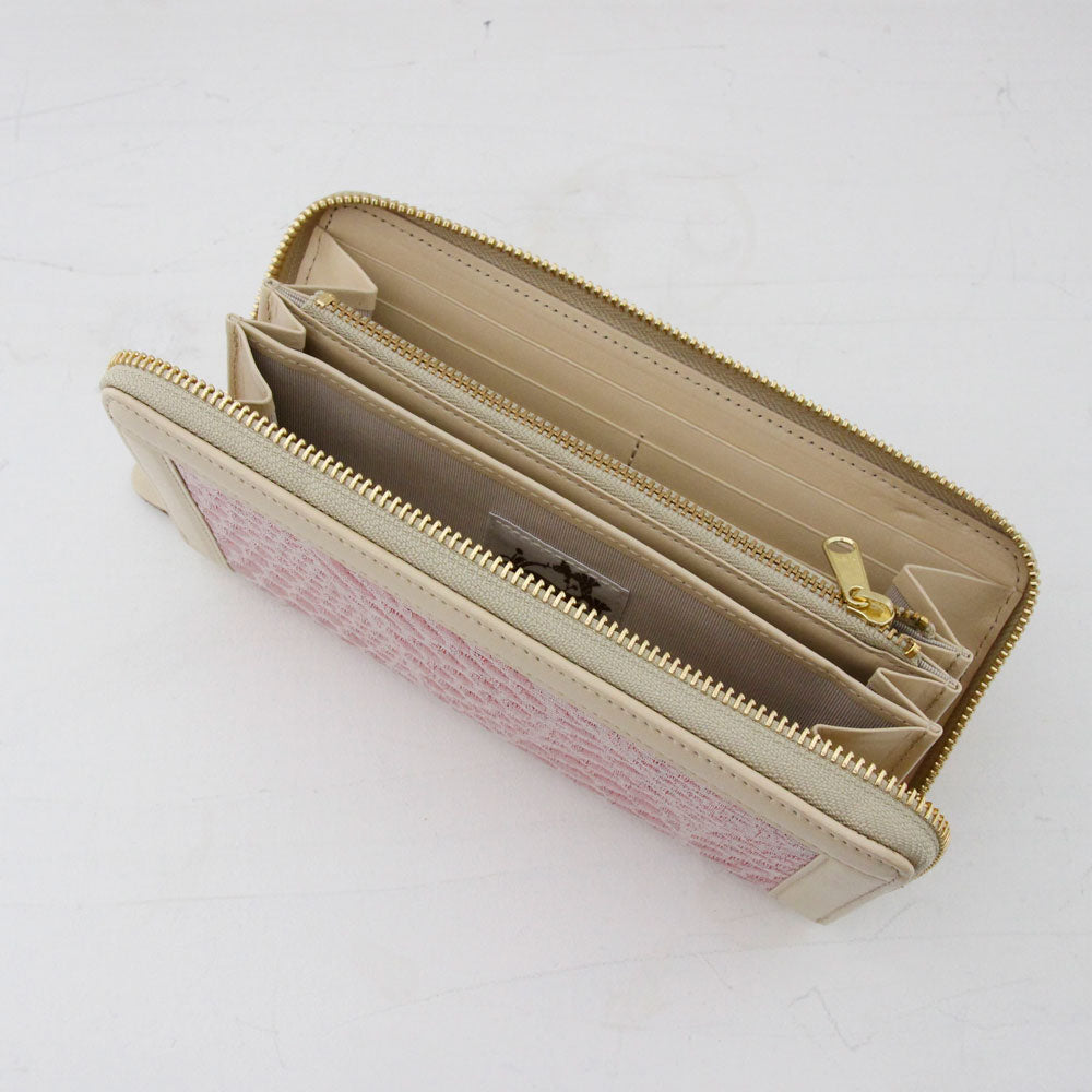 【OUTLET】ピンクラメパイソン / お財布ベージュ